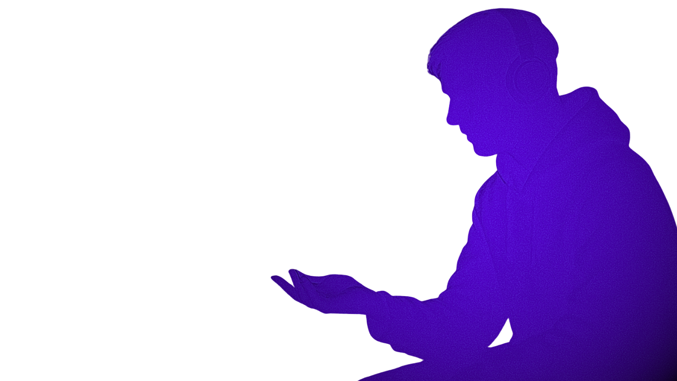 Silhouette of person holding glowing orb
